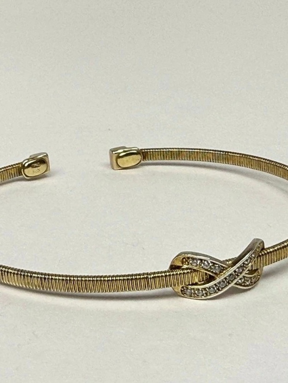 Gold-Tone Knot Cuff Bracelet, Infinity Cuff Bracelet Italy 925 Sterling Silver